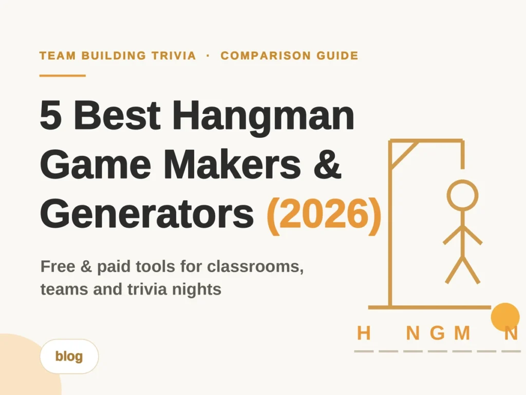 Best hangman game maker tools and hangman generators for classrooms, teams and trivia nights